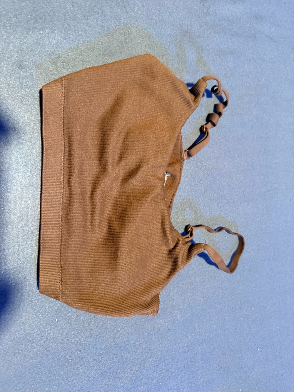 No Boundaries Ribbed Brown Bralette